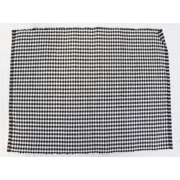 4 Pc Black Plaid Gingham Place mats Set Casual Picnic Country Classic Fabric - Picture 9 of 15